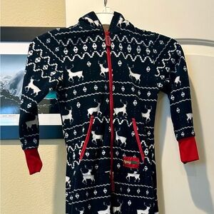 Boys/girls youth, blue reindeer, jumpsuit Christmas pajama onesie